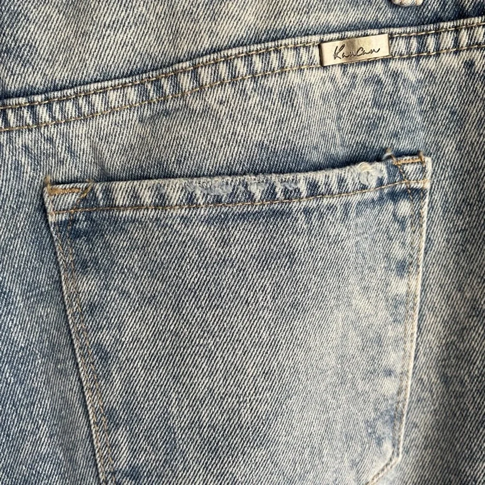 KANCAN Medium Wash Amy High Rise Mom Fit Distressed Punk Rock Ladies Jeans, 9/28